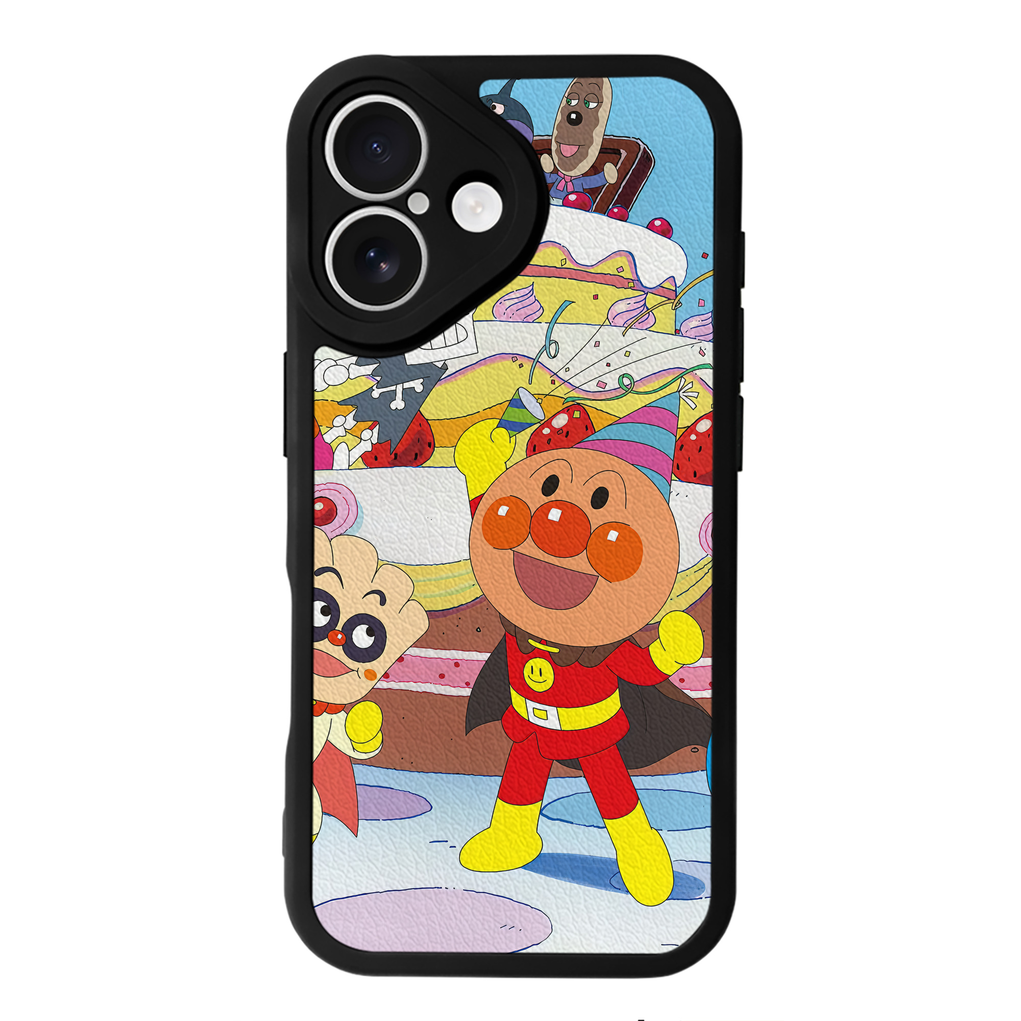（画像用） アンパンマン Anpanman 【iPhone 16シリーズ対応】シリコンスマホケース（レザー調） 材質：シリコン